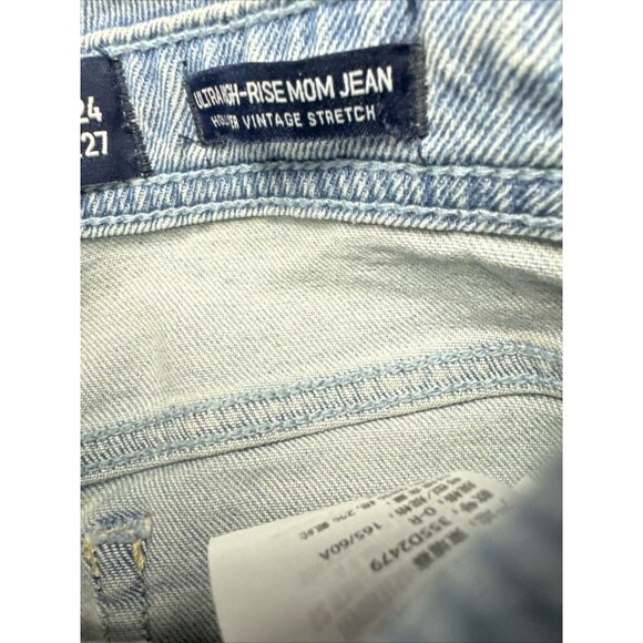 Hollister Size 0 Womens Jeans Ultra High Rise Mom Stretch Light Wash - Picture 5 of 6